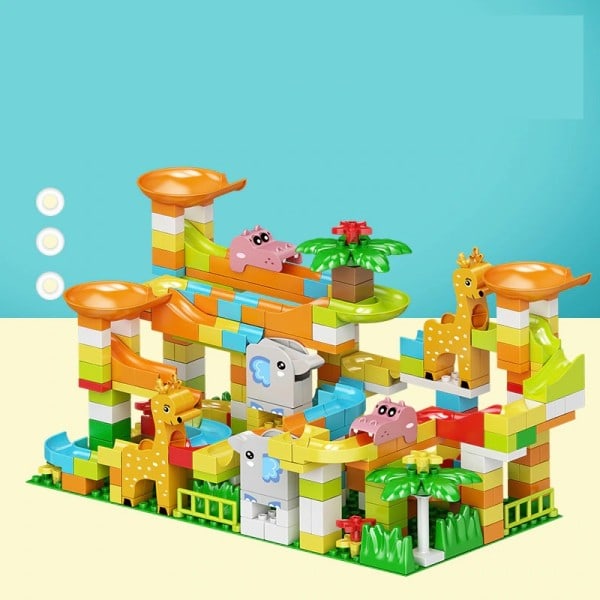 Marmor Race Run DIY Duplos Maze Balls Byggeklosser Trakt Slide Stor Size Klosser Pedagogisk baby leker
