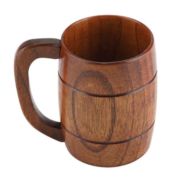 Natur Trä Öl Kopp Retro Stor Kapacitet Te Vatten Klassisk Trä Dricksmugg