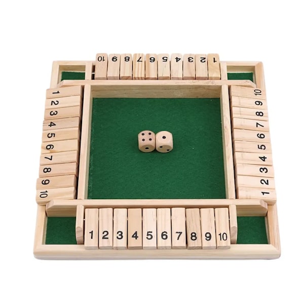 Fire Sided 10 Tall Shut The Box Board Game Set Terning Fest Club Drinking Games