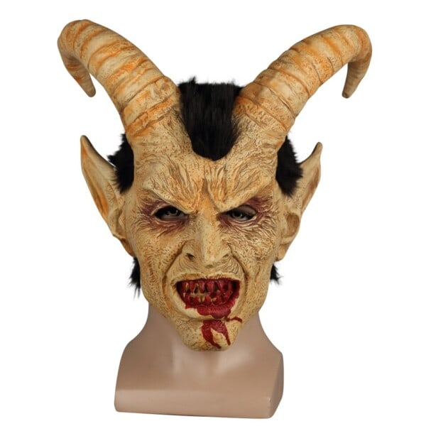 Pelottava naamio demoni paholainen Lucifer sarvi lateksi naamiot Halloween elokuva cosplay
