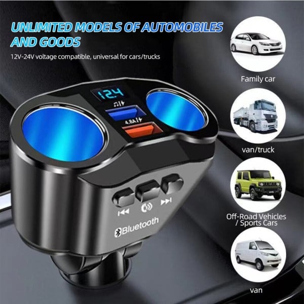 3.1A kaksi USB auto laturi 2 portti LCD näyttö 12-24V savuke pistoke sytytin nopea auto laturi virta sovitin