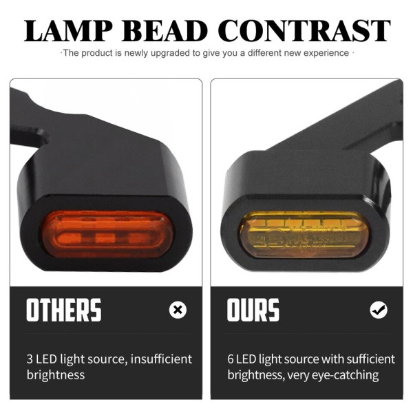 Motorcykel 2STK Mini LED Lampe Vending Signal Rav Lys