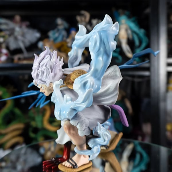 One Piece Anime Salama Luffy Gear 5 Figuuri Aurinko Jumala Nikka Kyykky Kohtaus 19cm PVC toiminta figuurit