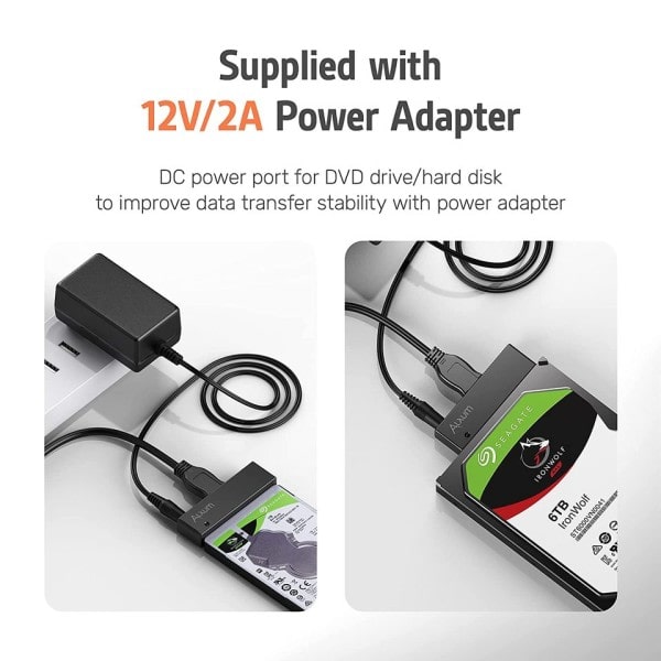 USB SATA Kiintolevy sovitin 2,5/3.5 Tuumaa HDD SSD Ulkoinen SATA Kiintolevy USB 3.0 kaapeli 12V/2A virta
