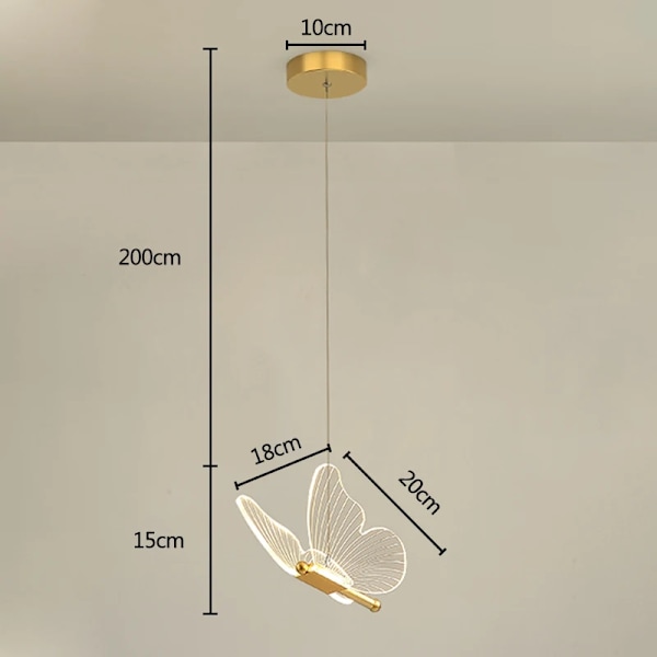 LED Hänge Ljus Armatur Fjäril Hängande Lampor