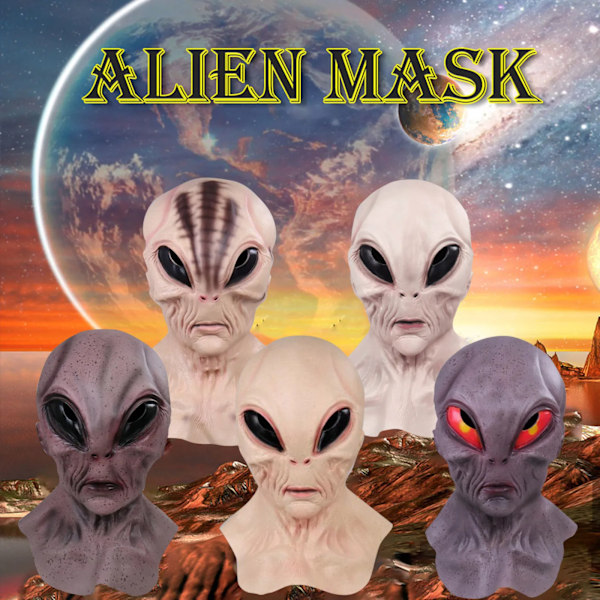 Halloween Maske Realistiske Alien masker