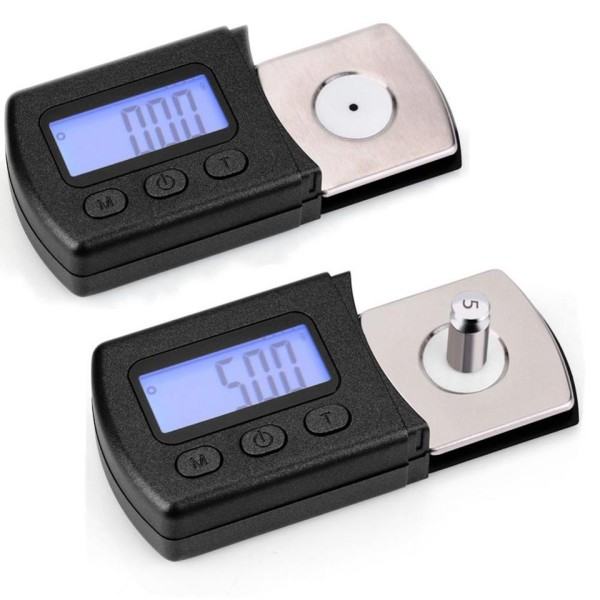 1st Bärbar Precis LCD skärm 5g/0.01g Digital Skivspelare Stylus Spårning Force Gauge Smycken Våg