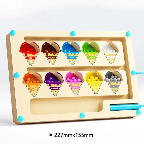 Montessori Magnetisk Färg Sortering Spel Maze Board