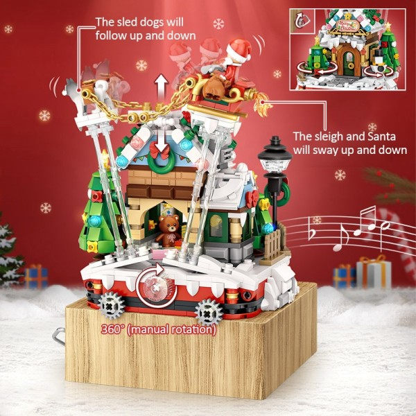 Mini Hus Venner By Jule Musik Kasse Bygge Klodse MOC Julemand Træ Figurer Klodser Legetøj