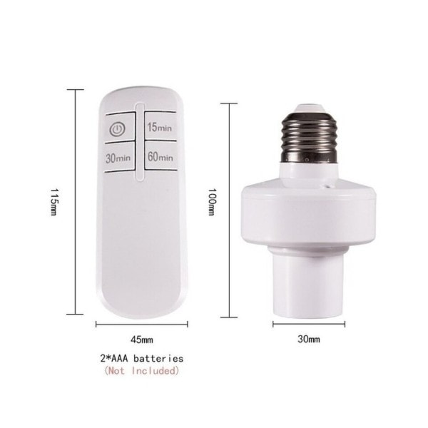 E27 lampe holder trådløs fjernbetjening med 220V strøm kontakt stik fjernbetjening timing kontakt lys