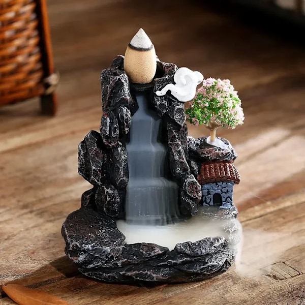 Tilbageløb Røgelse Holder Vandfald Røgelse Brænder Hjem Dekor Aromaterapi Ornament