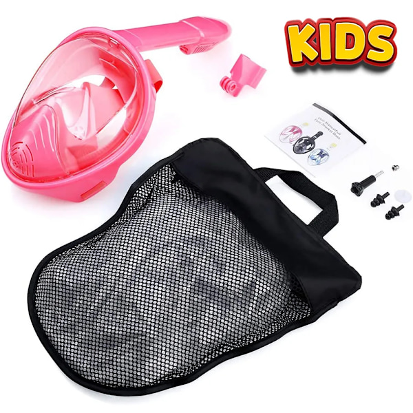 Hel ansikte snorkel mask med avtagbar kamera fäste snorkling simning dykning mask vid vy anti-dimma anti-läckage