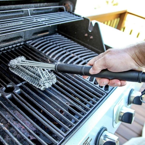 Grill rengjøring børste BBQ verktøy grill børste 3 rustfritt stål børster i 1 rengjøring grill tilbehør