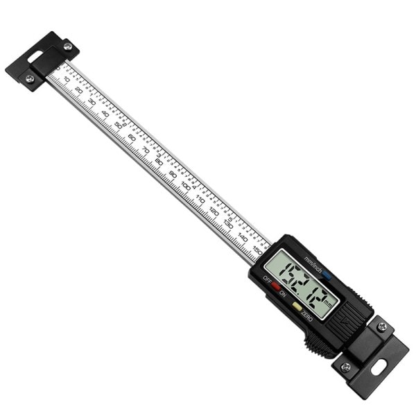 Rostfritt stål Horisontal Vertikal Digital Display Linjal LCD Display Nivå Bokmått 0-15CM
