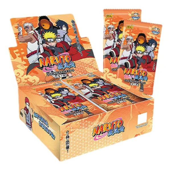 Naruto Kort Låda Anime Figur Kort Booster Pack Sasuke Insamling Flash Kort Leksak