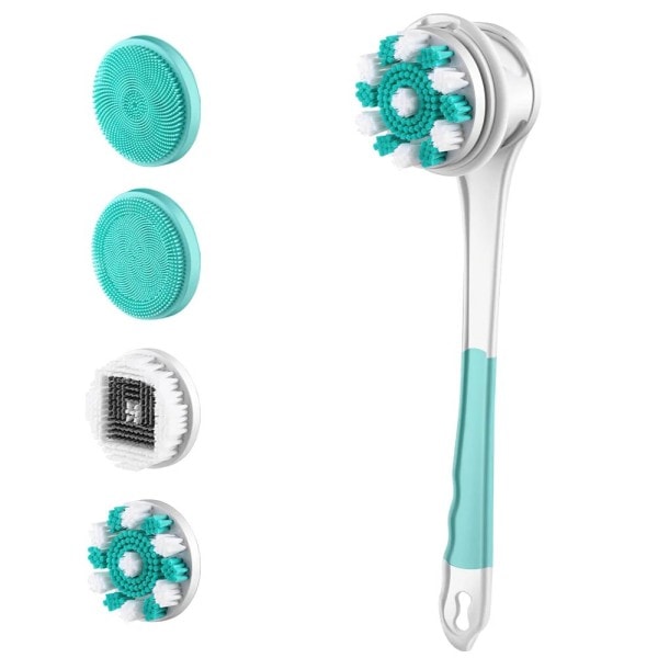 Multifunksjon Elektrisk Badebad Børste Massager Rygggnidning Børste Langt håndtak Spinning Kropp Rengjøring Spa Massasje Dusj Børste sett