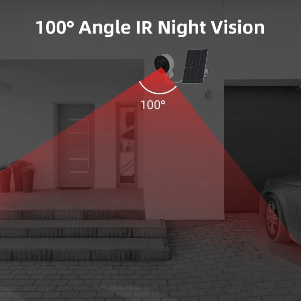 Udendørs 1080P Trådløs Sikkerhed CCTV Vandtæt Nat Vision Two Way Audio Kamera Monitor Med Solar Panel