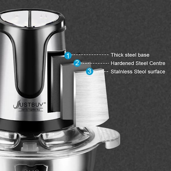 500W Rostfritt Elektrisk  Hackare Kött Kvarn Kvarn Baby Mat Processor  2 Speed  2L Kapacitet