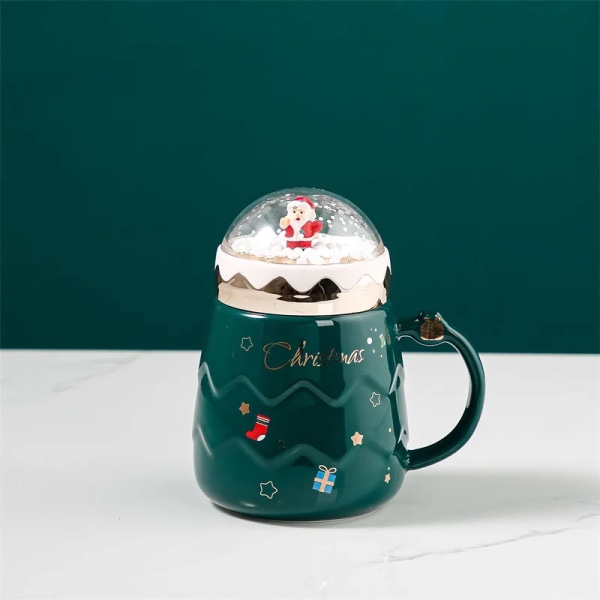 Jul søt nisse nisse figurer keramikk kopp kreativ snøball landskap lokk  krus jule gave b1bf | Fyndiq
