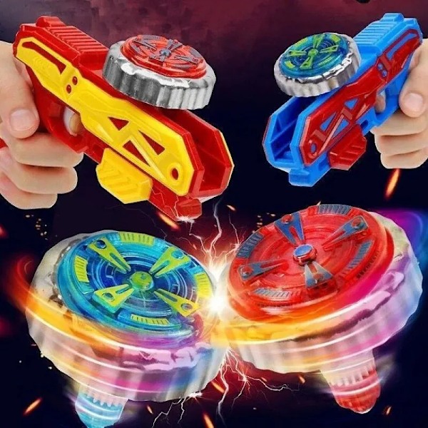 Gyro Barn Lysande Roterande Gyro Vapen Föräldrar och Barn Utomhus Kampar Pojkar Ljus leksaker