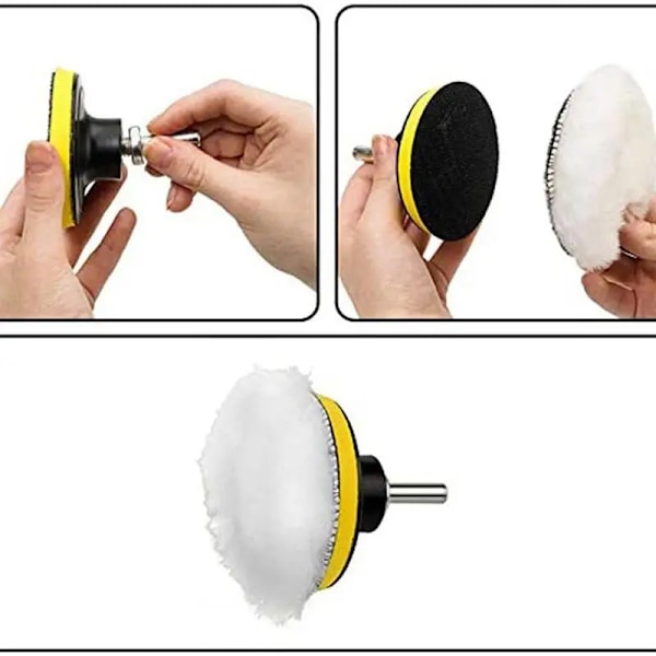 Bil polish pad 3 tommer til M10/M14 blød uld maskine voksning polermaskine