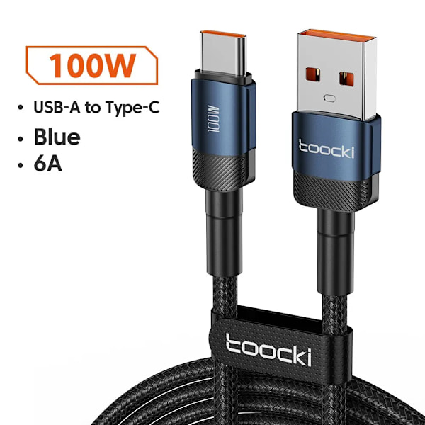 USB Typ C Kabel Snabb Laddning USB C Laddare sladd 2m