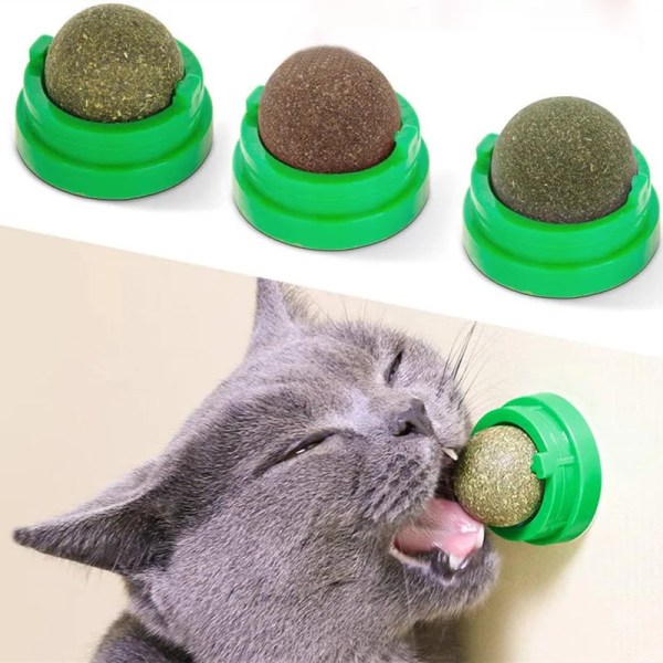 Naturlig Kattemynte Katt Vegg Pibb-på Ball Leketøy Scratchers Godbiter Sunn Naturlig Fjerner Baller