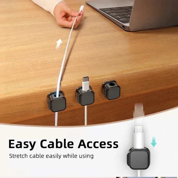 Magnetisk kabel klämmor kabel slät justerbar sladd hållare