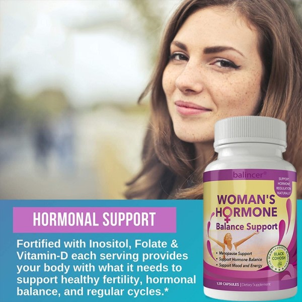 Kvinder's Supplement - Hjælper Lemper Periode Smerter, Balance Endokrine System Hormoner, Support Energi & Forbedre Humør