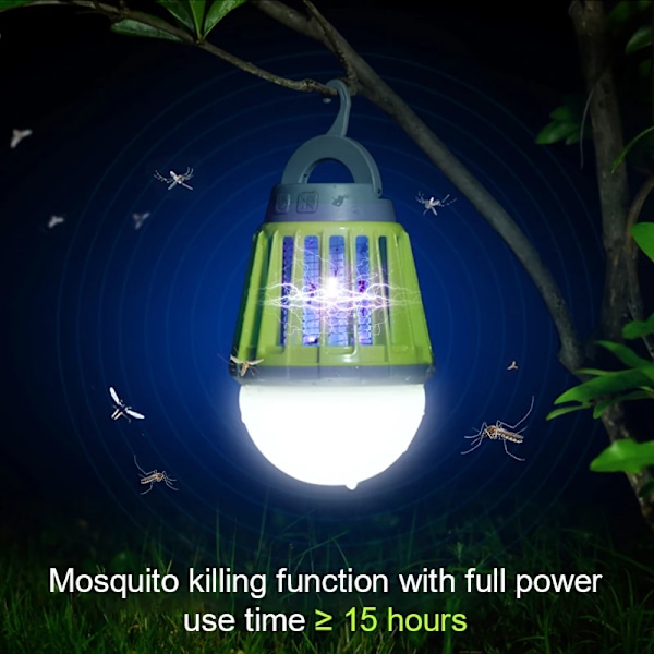 Nödläge Solar Ljus Ute Vattentät Camping Lampa Uppladdningsbar Myggdödare Bug Zapper Ljus Inomhus Tyst Avvisande Lampa