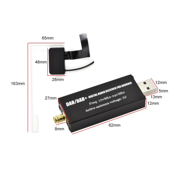 DAB + Antenne Med USB Adapter Android Bil Radio GPS Stereo mottaker