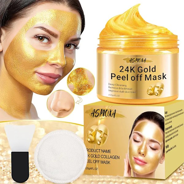 Pormask Remover 24K Guld Peel Off Mask,Gold Ansikts Mask Anti-Aging,Deep Cleansing
