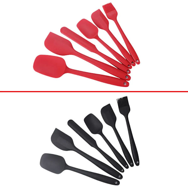 6 bitar Silicon Spatula Set Mat Grad Non Stick Värmebeständig Spatulas Turner