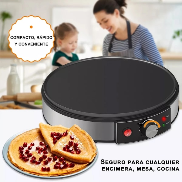 Crepe Maker Machine Pancake Machine Med Non-stick Grill Smet Spreader Crepes Maker 1000W Kök Matlagningsverktyg