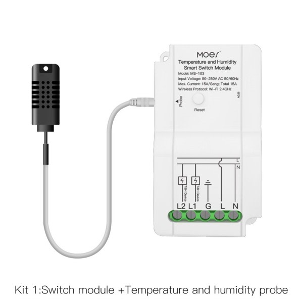 WiFi smart temperatur fuktighet omkopplare modul sensor dubbel relä utgång smart liv app trådlös kontroll