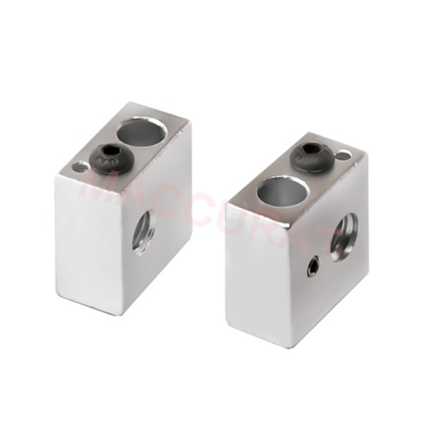 Aluminium värmare block för utskrift huvud hot end uppvärmning block 20*20*10 20x20x10 mm för 3D skrivare