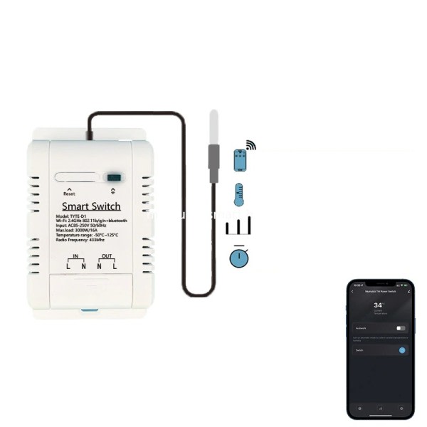 Smart Life WiFi Temperature Switches 16A Smart Termostat Real-time Energy Comsuptiom Monitoring med