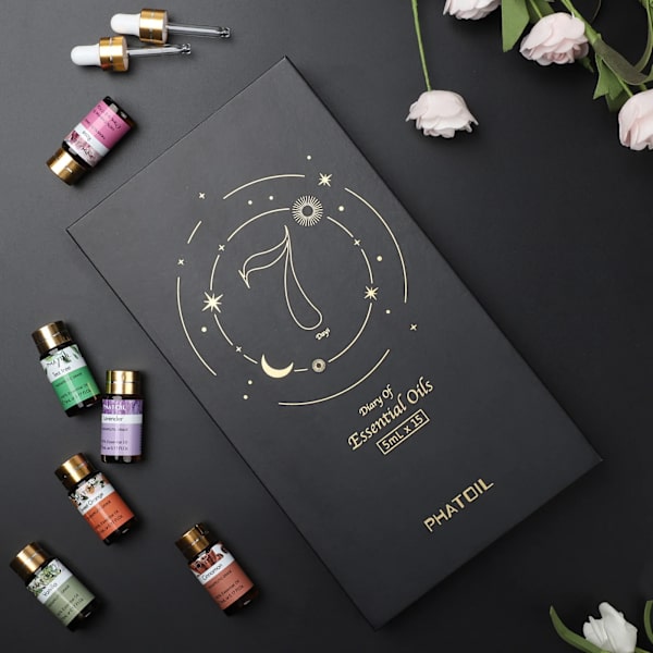 Rena Eterinella Oljor 15 bitar Gåva Set Naturlig Växt Aroma Eterisk Olja Diffuser Eukalyptus Vanilj Mynta Lavendel Ros Te Träd Olja
