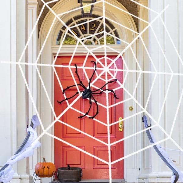Svart Skrämmande Jätte Spindel Enorm Spindel Web Halloween Dekoration för Hem