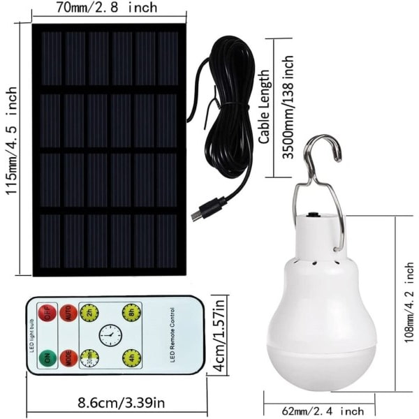 LED aurinko polttimo valo vedenpitävä ulkokäyttö 5V USB ladattu riippuva hätä auringonvalo sähköinen lamppu