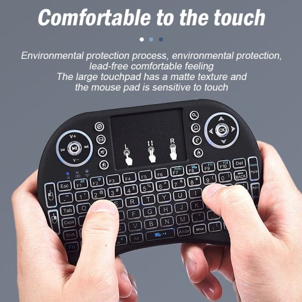 Trådløst Mini Tastatur  Stor Touchpad Digital Datamaskin Tørr Batteri USB Lading Dobbelt Tastatur