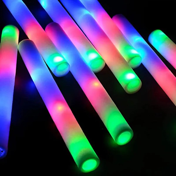 Skum Glow Sticks til Bryllup LED Light Up Foam Sticks Farverige Blinkende Sticks