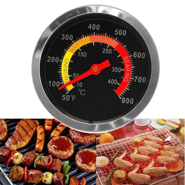 Ruostumaton teräs grilli BBQ savutus grilli lämpömittari lämpötila mittari 10-400℃
