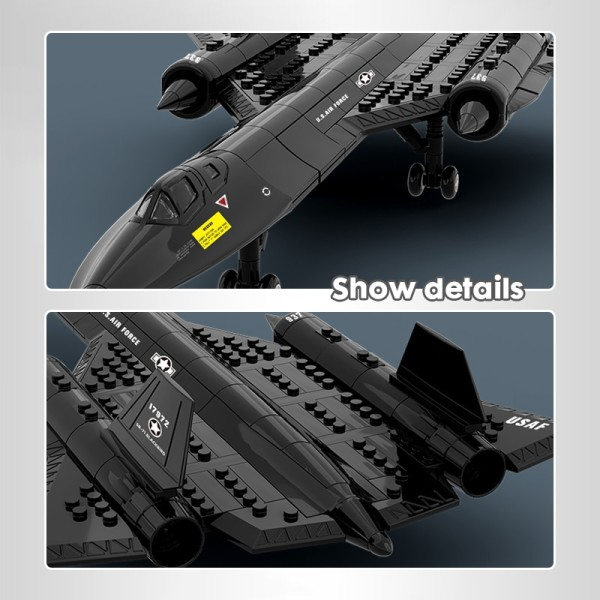 Air Force Blackbird Rekognoscering Fly Legering Model Fighter Samling Bygning Klods Legetøj