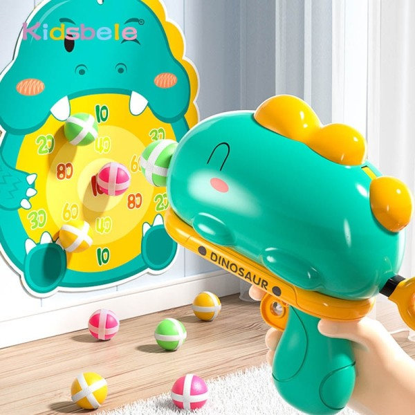 Dinosaurie Sticky Ball Kasta Leksakssats Skit Bol pistol Dart bräda Mål Mjuk kula Utomhus Inomhus Spel