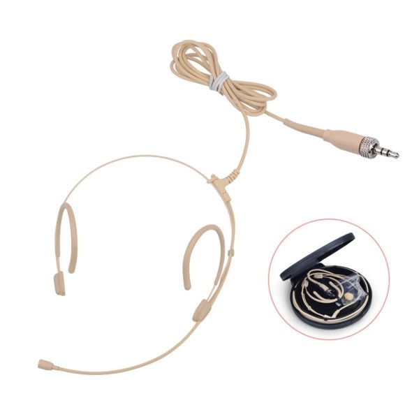 Elektret Kondensator Hodeslitt Headset Mikrofon 3,5 mm Jack TRS Låsing Mic