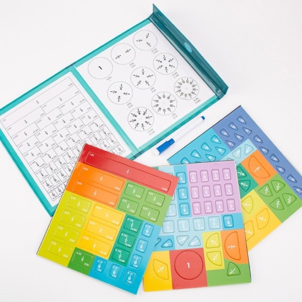 102 stk sett regnbue magnetisk brøk kuber bok barn læring pedagogisk mattematteleker