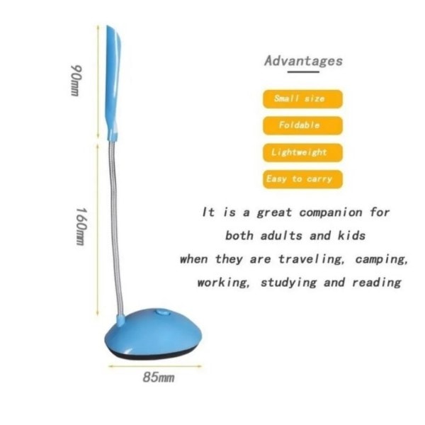 LED Skrivebord Lampe Øyebeskyttelse Lampe Bord AAA Batteri Lese Bok Lys Lese Lampe