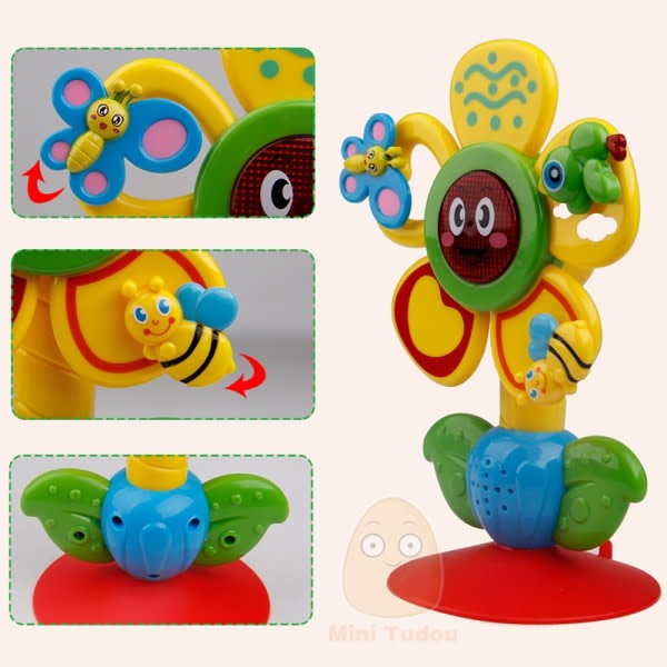 Baby legetøj 13-24 måneder musikalsk Multi-touch Roterende pariser hjul børn bord tricolor suger legetøj