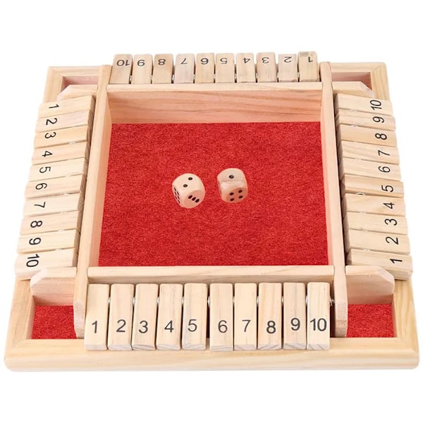 Fire Sided 10 Tall Shut The Box Board Game Set Terning Fest Club Drinking Games